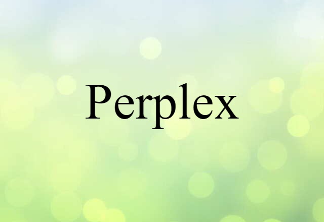 Perplex (noun) Definition, Meaning & Examples