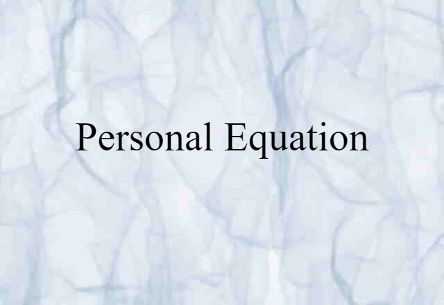 personal equation