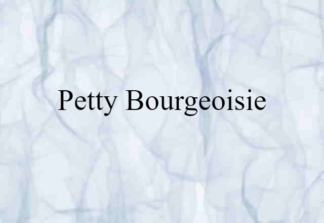 petty bourgeoisie