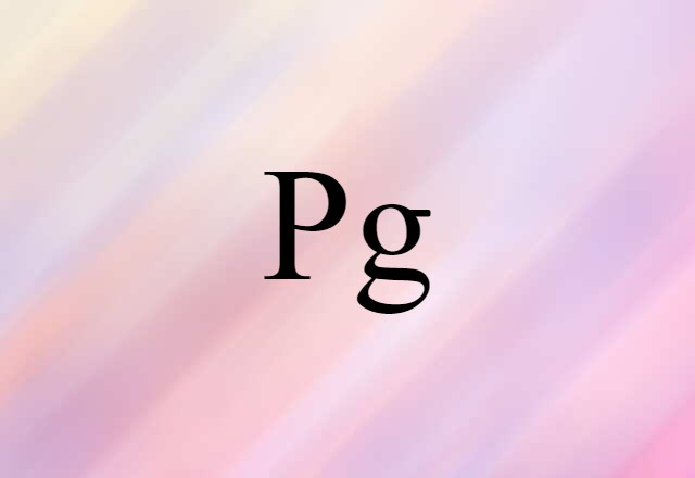 Pg (noun) Definition, Meaning & Examples