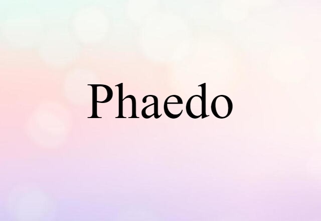 Phaedo (noun) Definition, Meaning & Examples