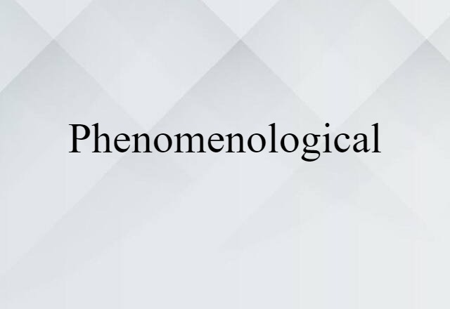 phenomenological