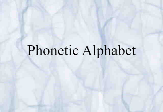 phonetic alphabet