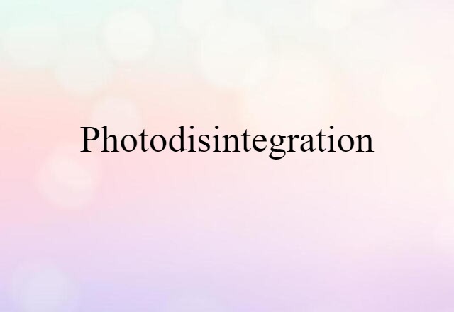 photodisintegration