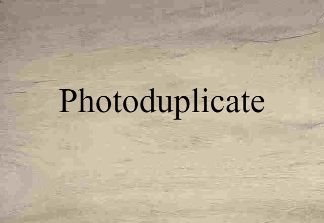 Photoduplicate (noun) Definition, Meaning & Examples