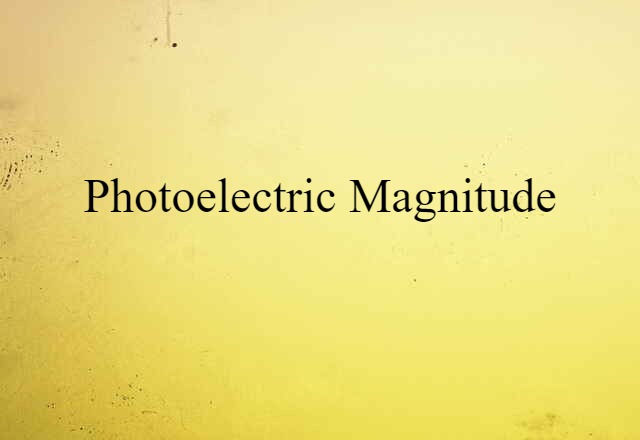 photoelectric magnitude