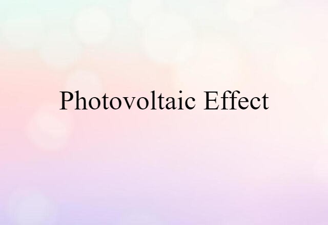 photovoltaic effect