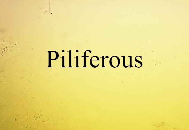 Piliferous (noun) Definition, Meaning & Examples