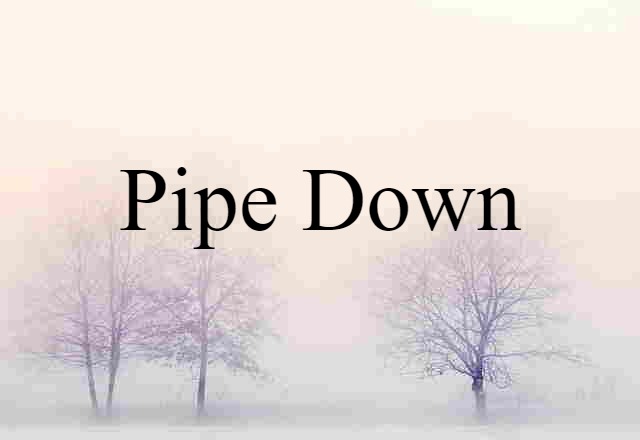 Pipe Down (noun) Definition, Meaning & Examples