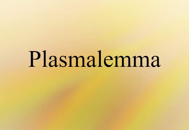 Plasmalemma (noun) Definition, Meaning & Examples