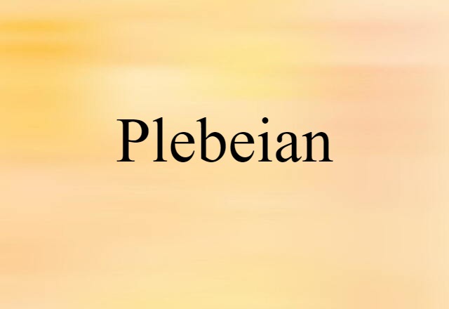 Plebeian (noun) Definition, Meaning & Examples