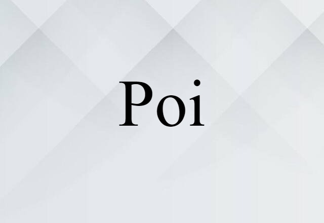 Poi (noun) Definition, Meaning & Examples