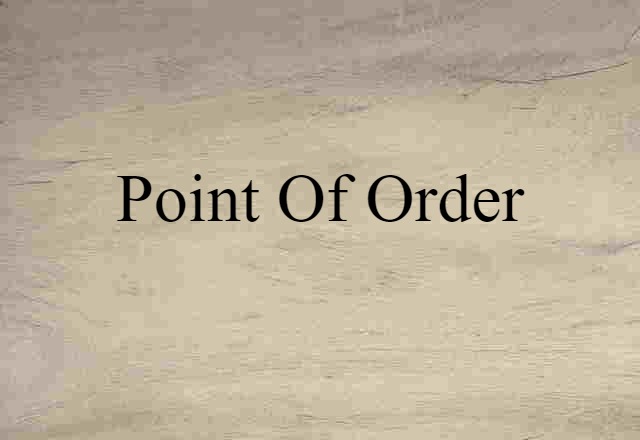 point of order