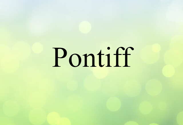 Pontiff (noun) Definition, Meaning & Examples