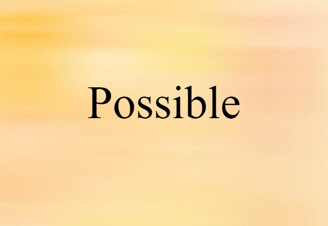 Possible (noun) Definition, Meaning & Examples