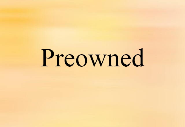 Preowned (noun) Definition, Meaning & Examples