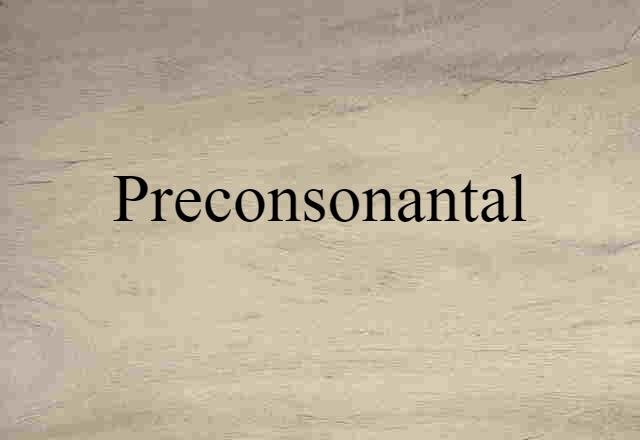 Preconsonantal (noun) Definition, Meaning & Examples