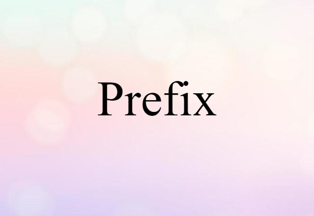 Prefix (noun) Definition, Meaning & Examples