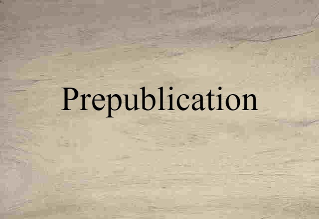 prepublication