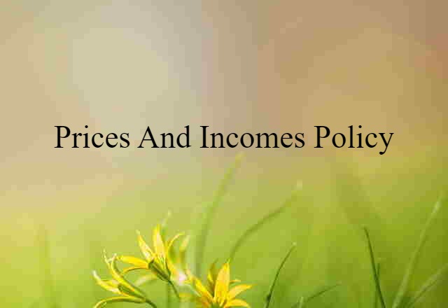 Prices And Incomes Policy (noun) Definition, Meaning & Examples