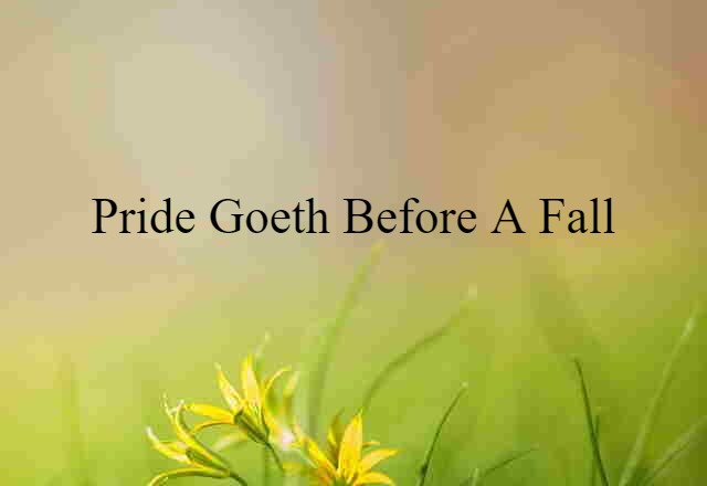 Pride goeth before a fall