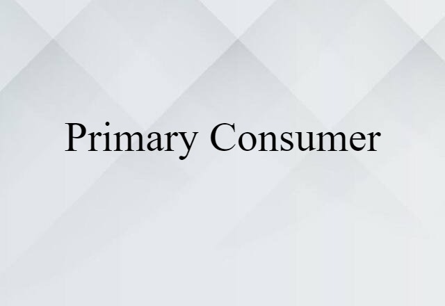 primary consumer