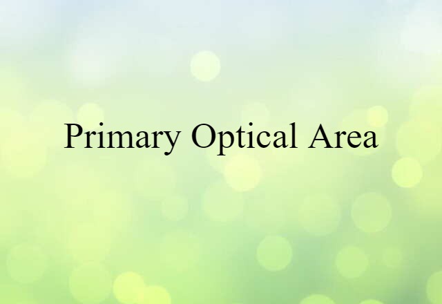 Primary Optical Area (noun) Definition, Meaning & Examples