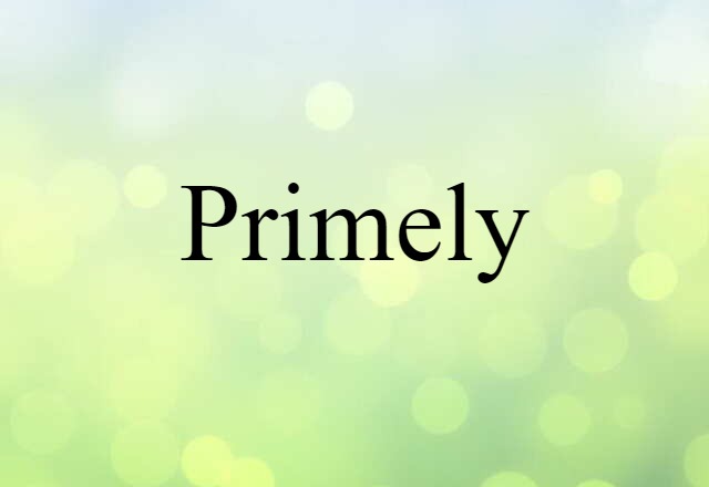 Primely (noun) Definition, Meaning & Examples