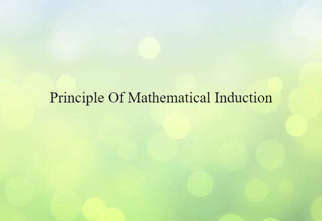 principle of mathematical induction