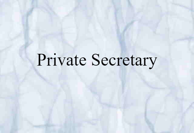 Private Secretary (noun) Definition, Meaning & Examples