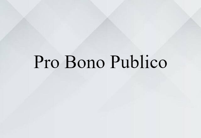 pro bono publico