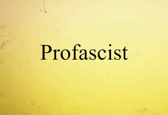 Profascist (noun) Definition, Meaning & Examples