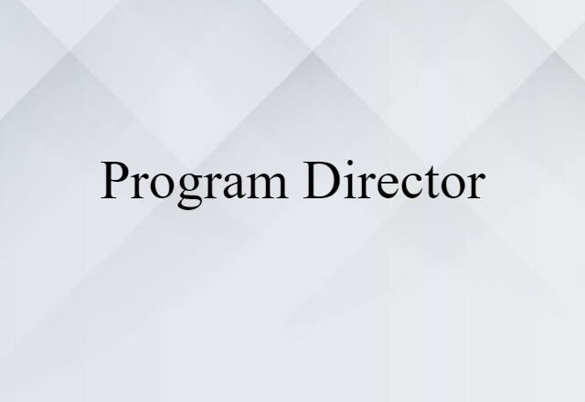 Program Director (noun) Definition, Meaning & Examples