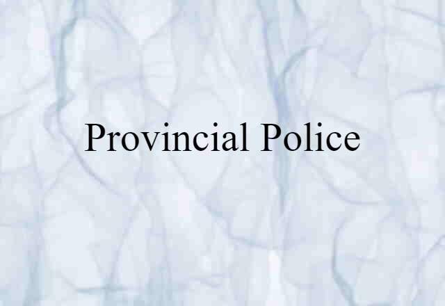 Provincial Police (noun) Definition, Meaning & Examples