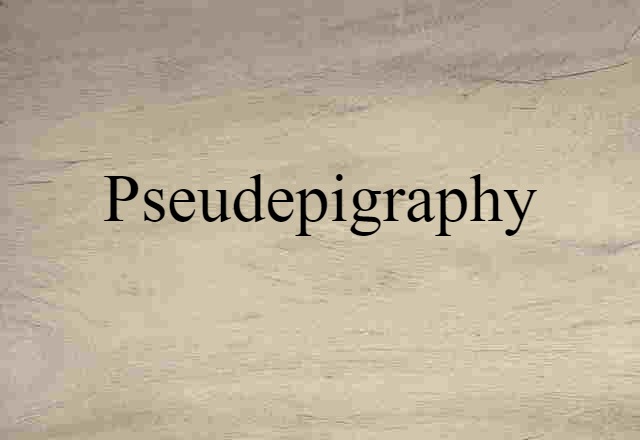 pseudepigraphy