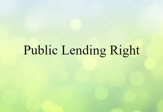 Public Lending Right