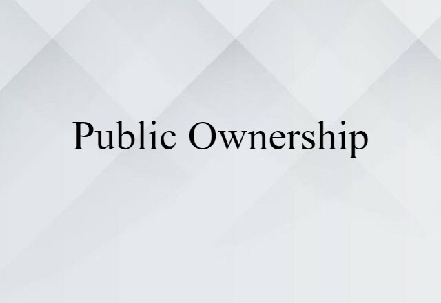 Public Ownership (noun) Definition, Meaning & Examples