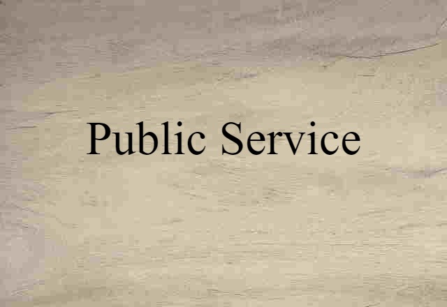 Public Service (noun) Definition, Meaning & Examples