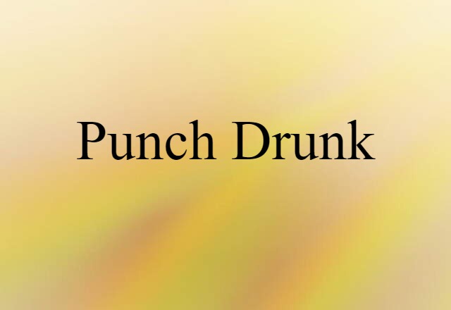 Punch-drunk (noun) Definition, Meaning & Examples