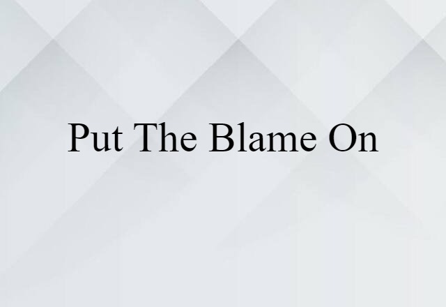 Put The Blame On (noun) Definition, Meaning & Examples