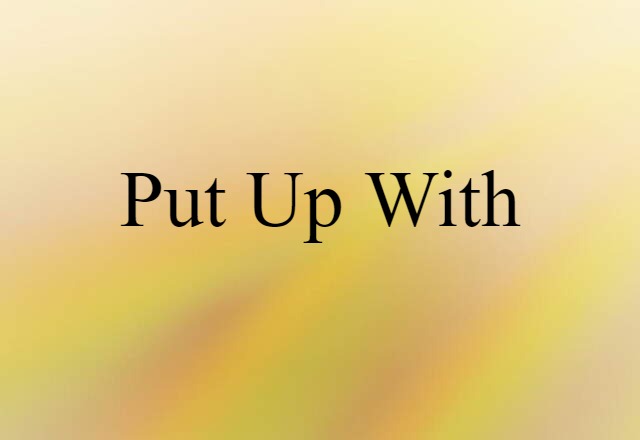 Put Up With (noun) Definition, Meaning & Examples