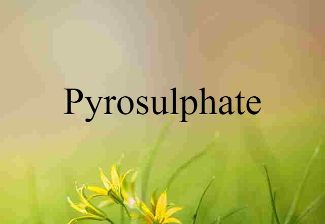 Pyrosulphate (noun) Definition, Meaning & Examples