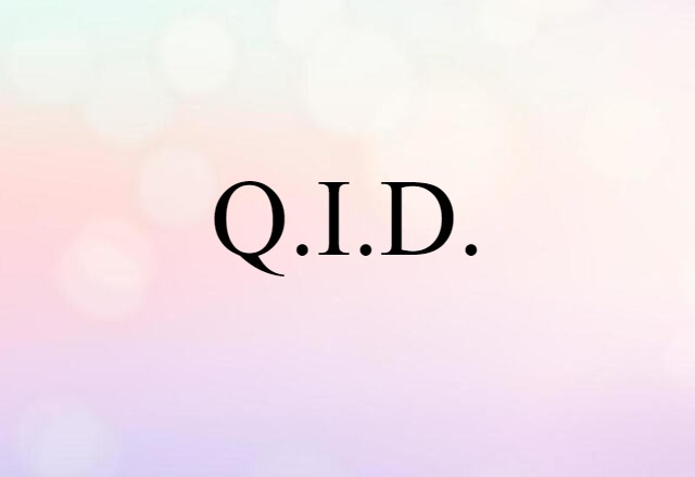 Q.i.d. (noun) Definition, Meaning & Examples