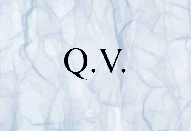 Q.v. (noun) Definition, Meaning & Examples