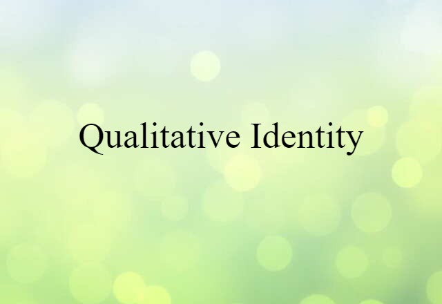 qualitative identity