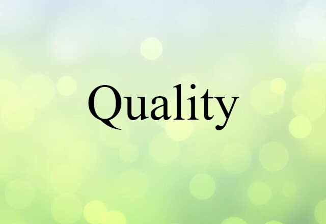 Quality (noun) Definition, Meaning & Examples