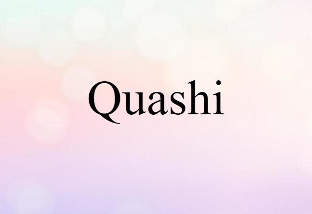 Quashi (noun) Definition, Meaning & Examples