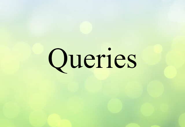 Queries (noun) Definition, Meaning & Examples