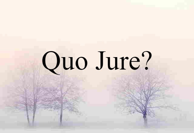 Quo Jure? (noun) Definition, Meaning & Examples