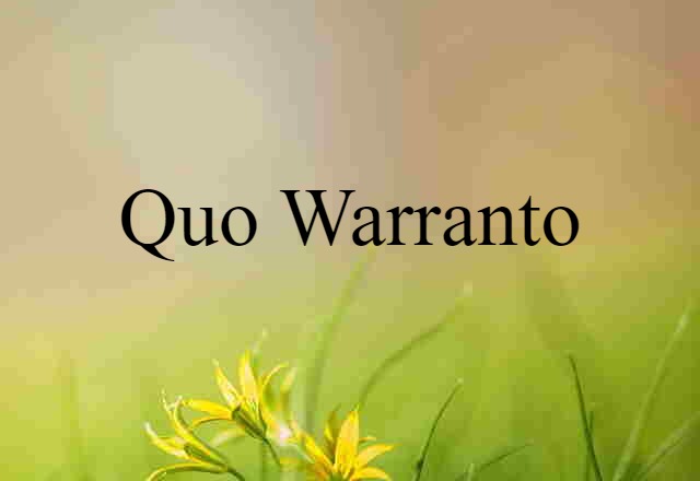 quo warranto